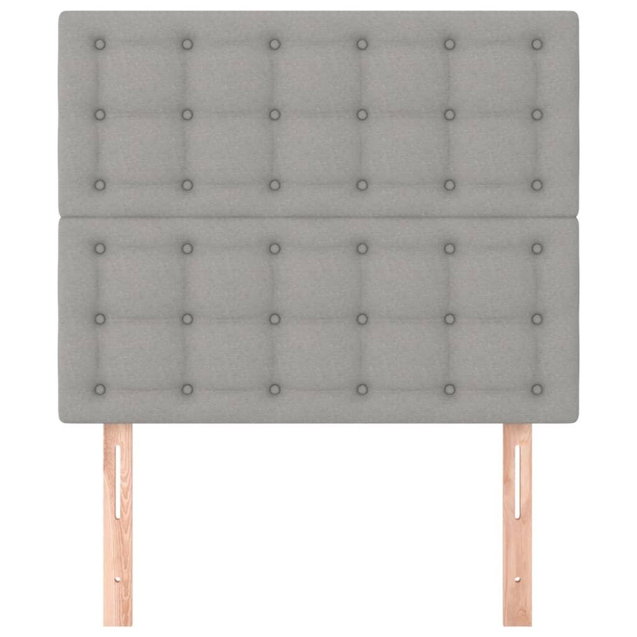 Voir la diapositive 3 : VIDAXL Tetes de lit 2 pcs Gris clair 100x5x78/88 cm Tissu