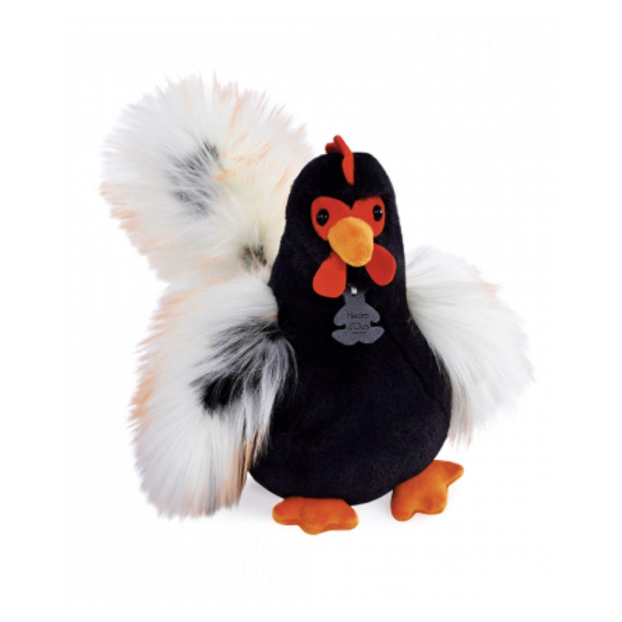 Histoire D'Ours Peluche coq coq rico noir et blanc -26 cm - histoire d ours