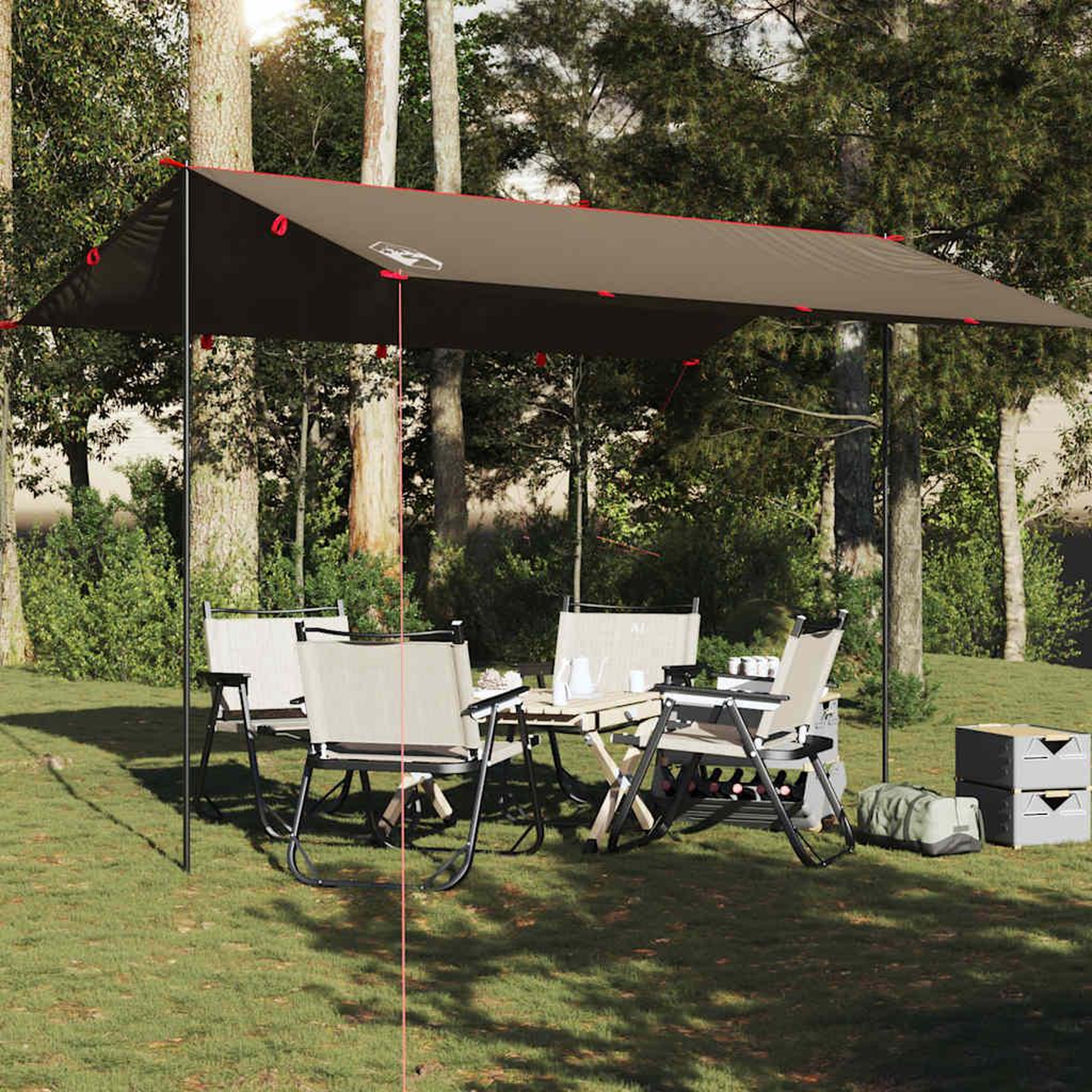 VIDAXL Bache de camping marron 406x306 cm impermeable