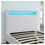 Voir la diapositive 6 : IDIMEX Lit LED simple LUCENO 90x190 cm, avec sommier, revêtement synthétique