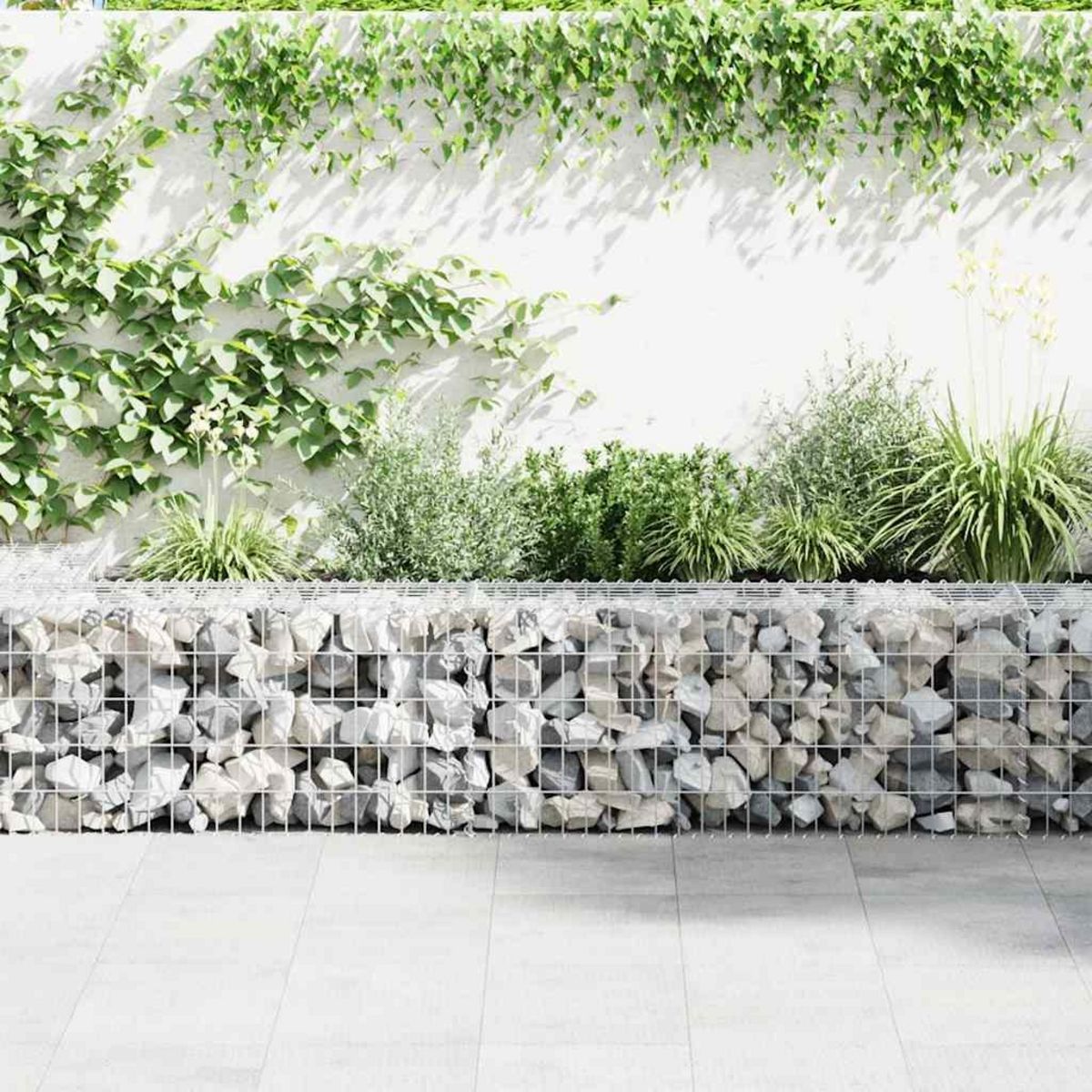 VIDAXL Mur a gabion avec couvercles Acier galvanise 900x50x50 cm