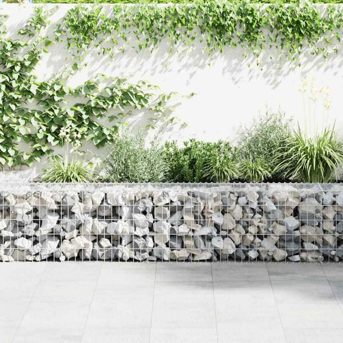 VIDAXL Mur a gabion avec couvercles Acier galvanise 900x50x50 cm