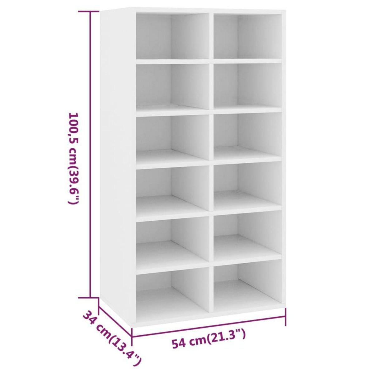 VIDAXL Etagere a chaussures Blanc 54x34x100,5 cm Bois d'ingenierie