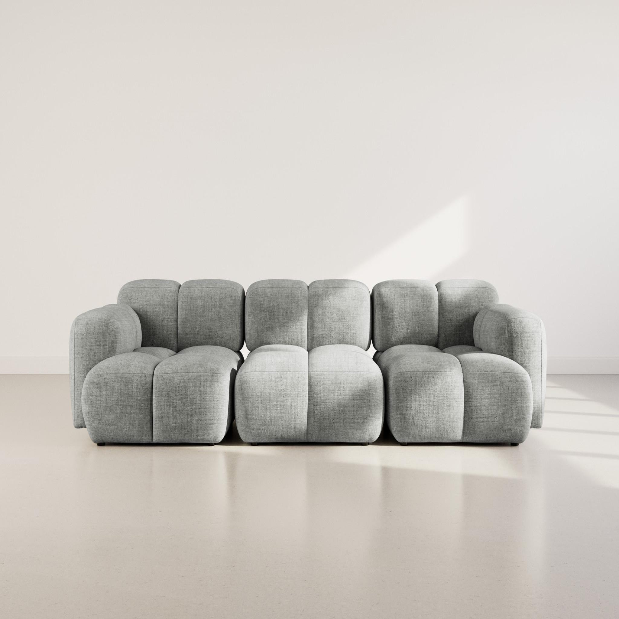 Voir la diapositive 2 : BEST MOBILIER Grace - canapé modulable 3 places en velours texturé