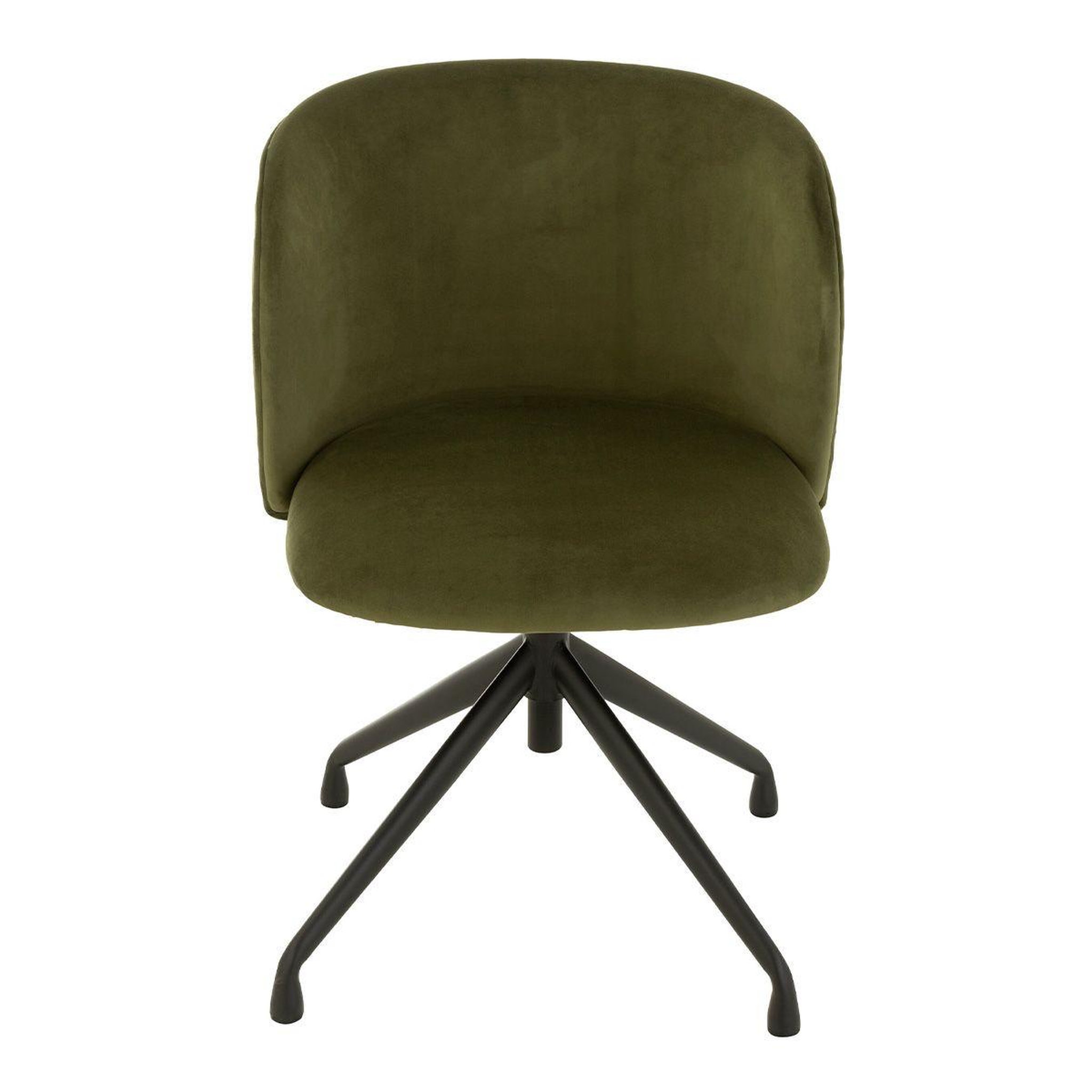 Voir la diapositive 2 : J-LINE Chaise pivotante en velours  gena  78-83cm vert foncé