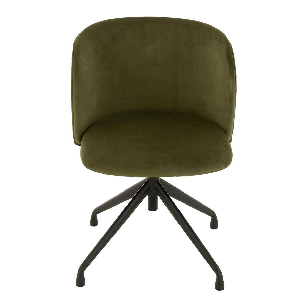 Paris Prix Chaise Pivotante en Velours  Gena  78-83cm Vert Foncé