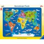 RAVENSBURGER Puzzle cadre : 30 pièces : Les animaux dans le monde