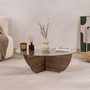 Voir la diapositive 2 : Habitat et Jardin Table basse en verre  Liya  90 x 90 x 30 cm - Noyer
