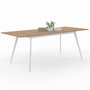 Voir la diapositive 1 : ID MARKET Table scandinave extensible rectangle INGA 6-10 personnes plateau bois pieds blancs 160-200 cm