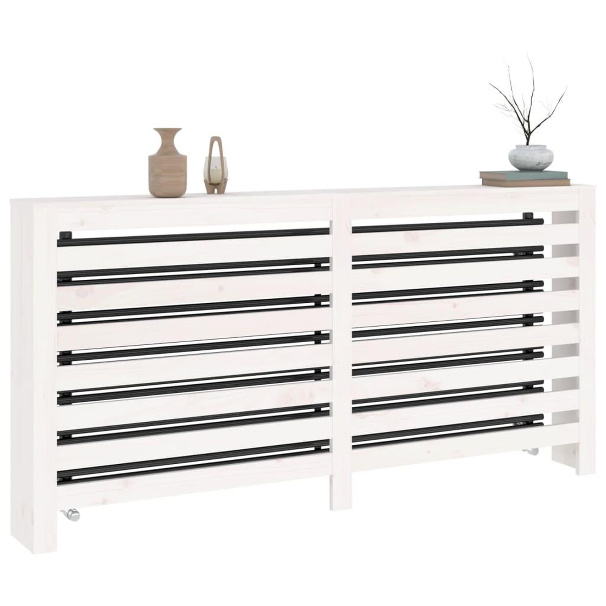 Voir la diapositive 4 : VIDAXL Cache-radiateur Blanc 169x19x84 cm Bois massif de pin