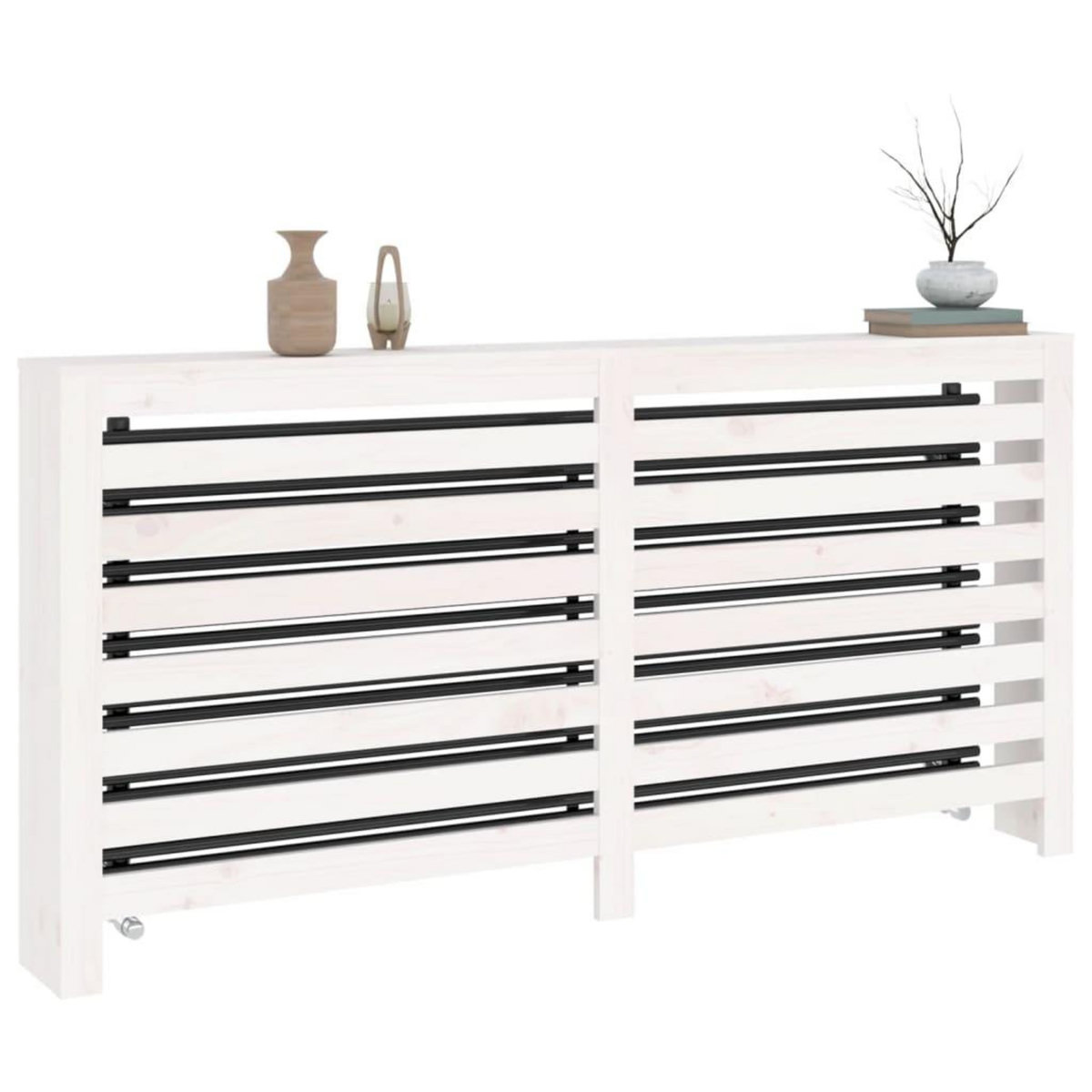 VIDAXL Cache-radiateur Blanc 169x19x84 cm Bois massif de pin