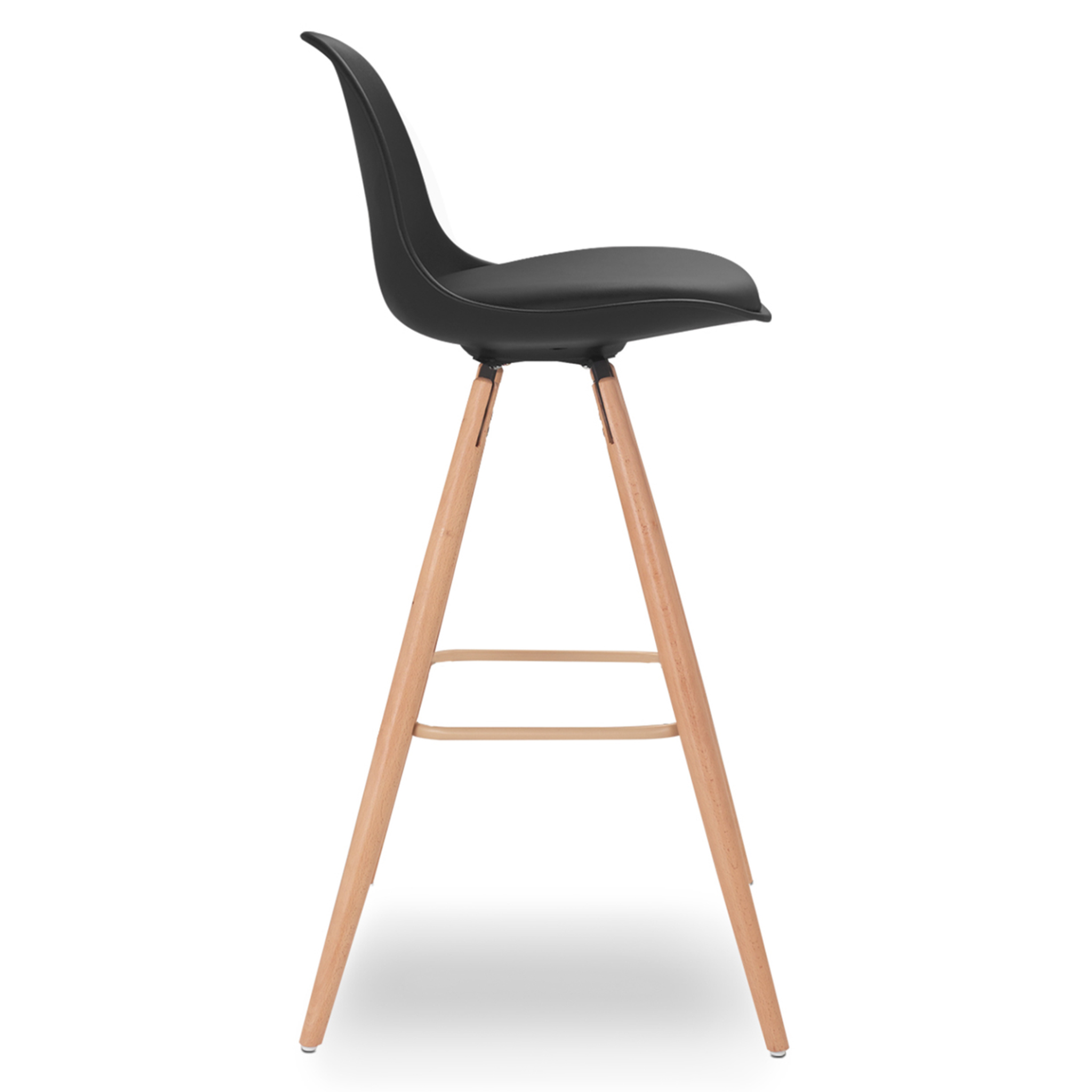 Voir la diapositive 5 : ID MARKET Lot de 4 tabourets de bar sara noir