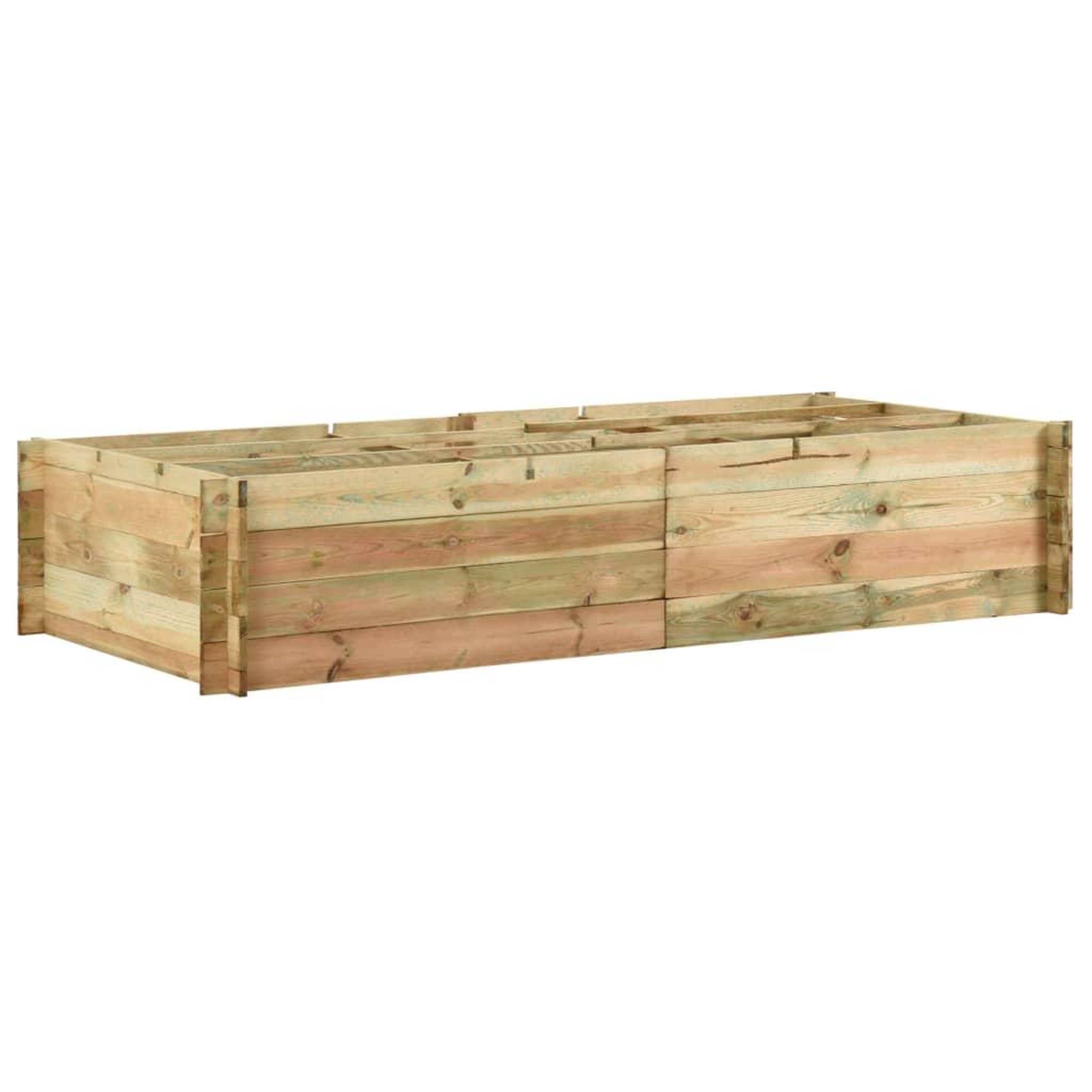 Voir la diapositive 1 : VIDAXL Jardiniere pour legumes Bois de pin impregne 197x100x40 cm