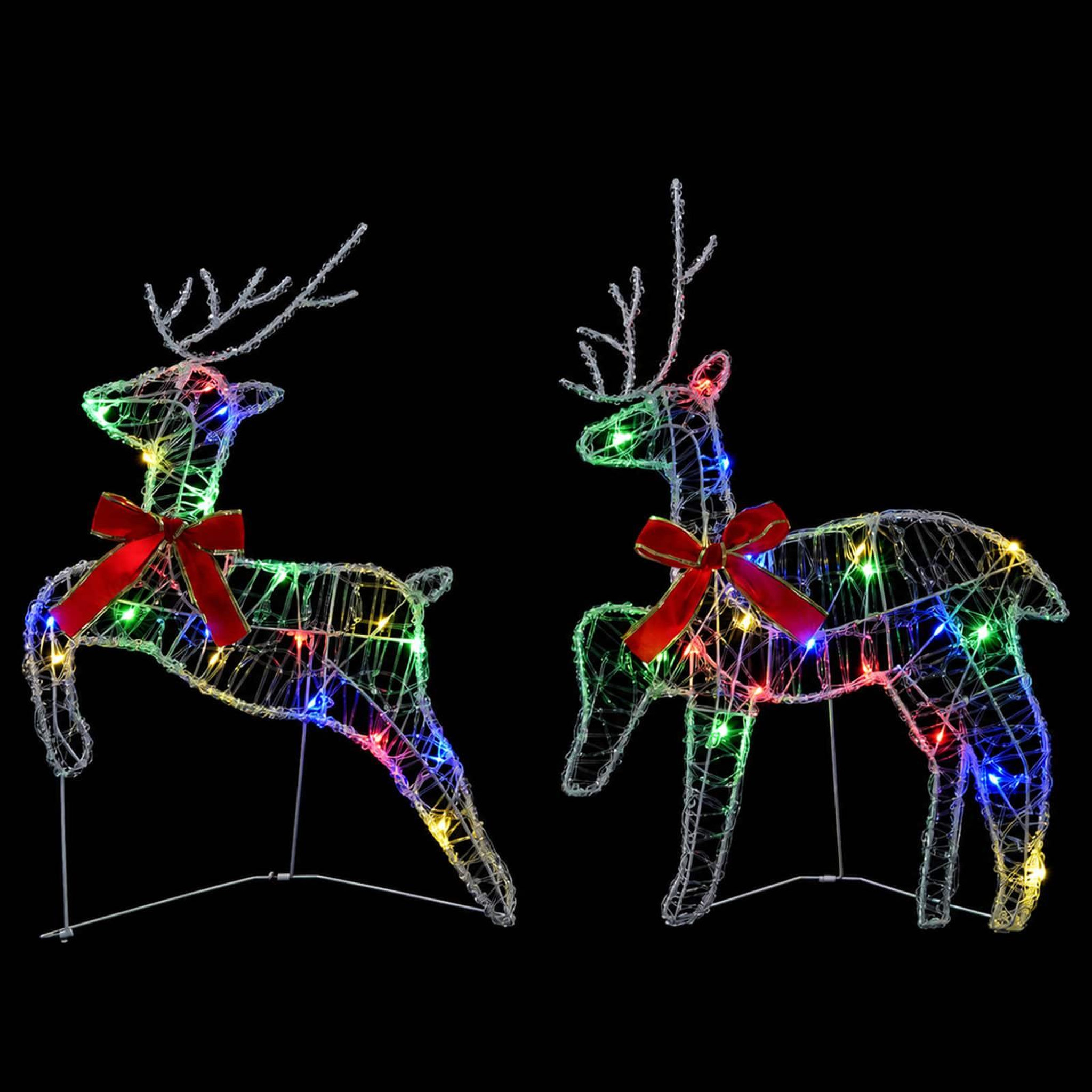 Voir la diapositive 5 : VIDAXL Renne de Noël 4 pc 80 LED Multicolore