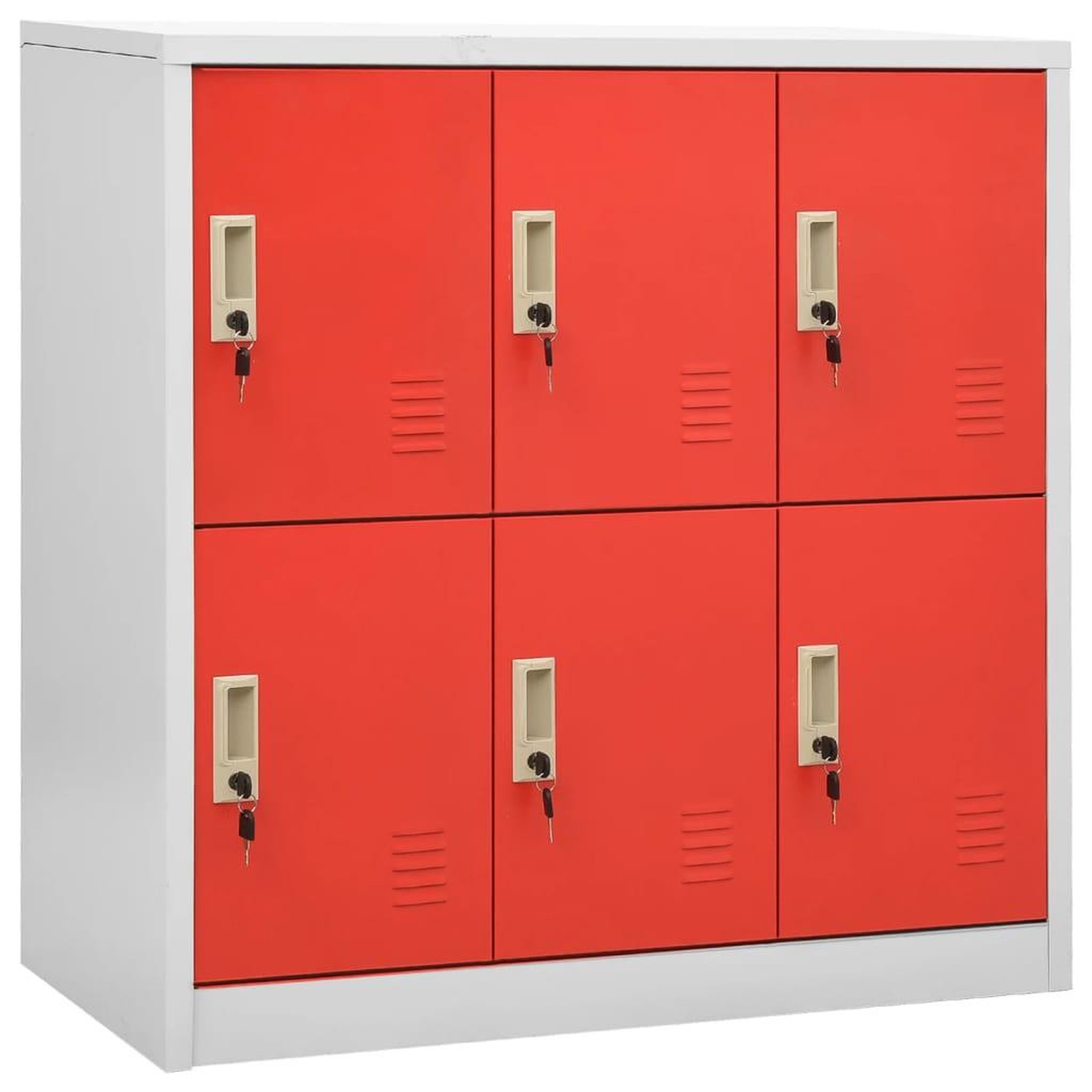 Voir la diapositive 2 : VIDAXL Armoires a casiers 2 pcs Gris clair et rouge 90x45x92,5cm Acier
