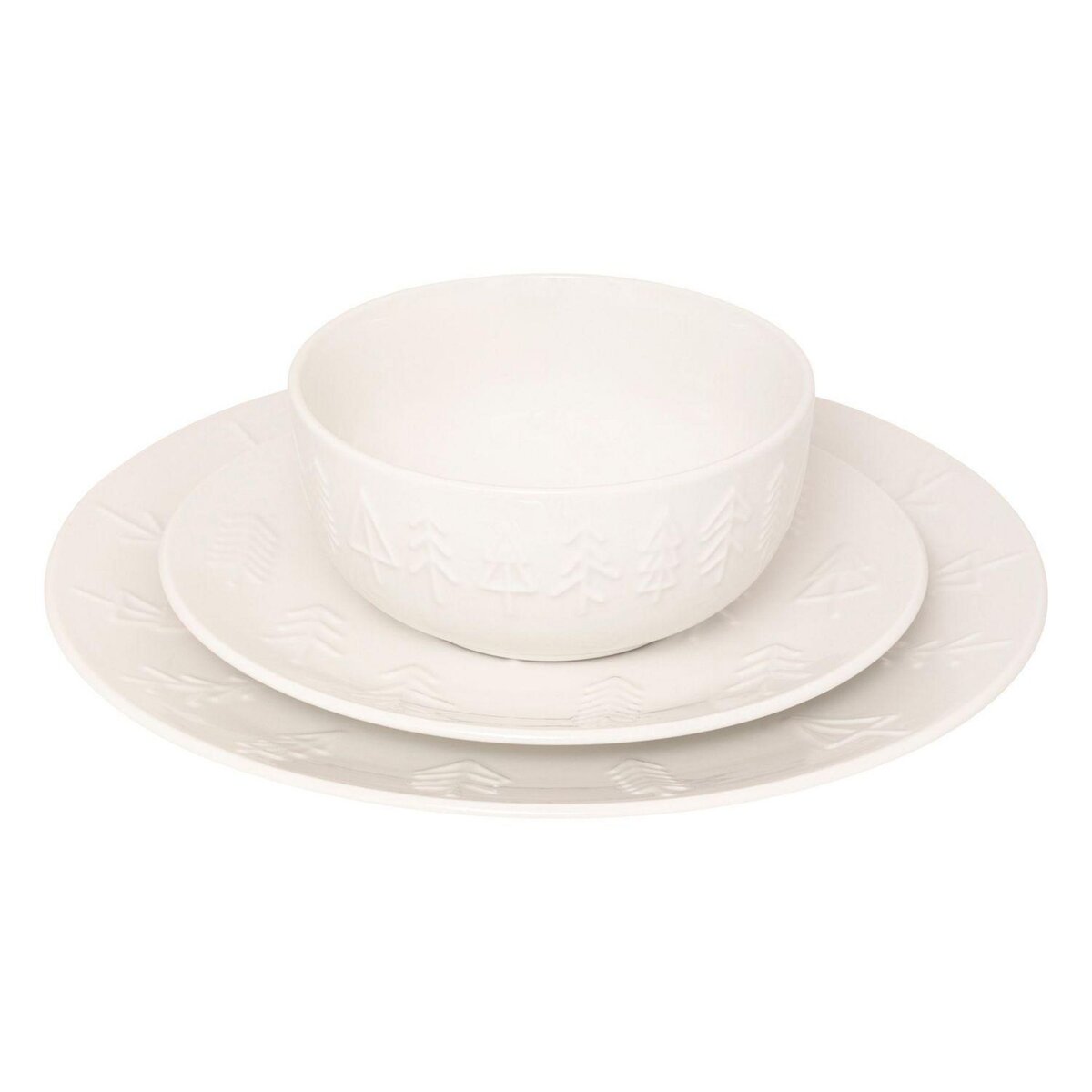 FEERIC LIGHT & CHRISTMAS Service vaisselle 18 pièces SAPIN - Blanc