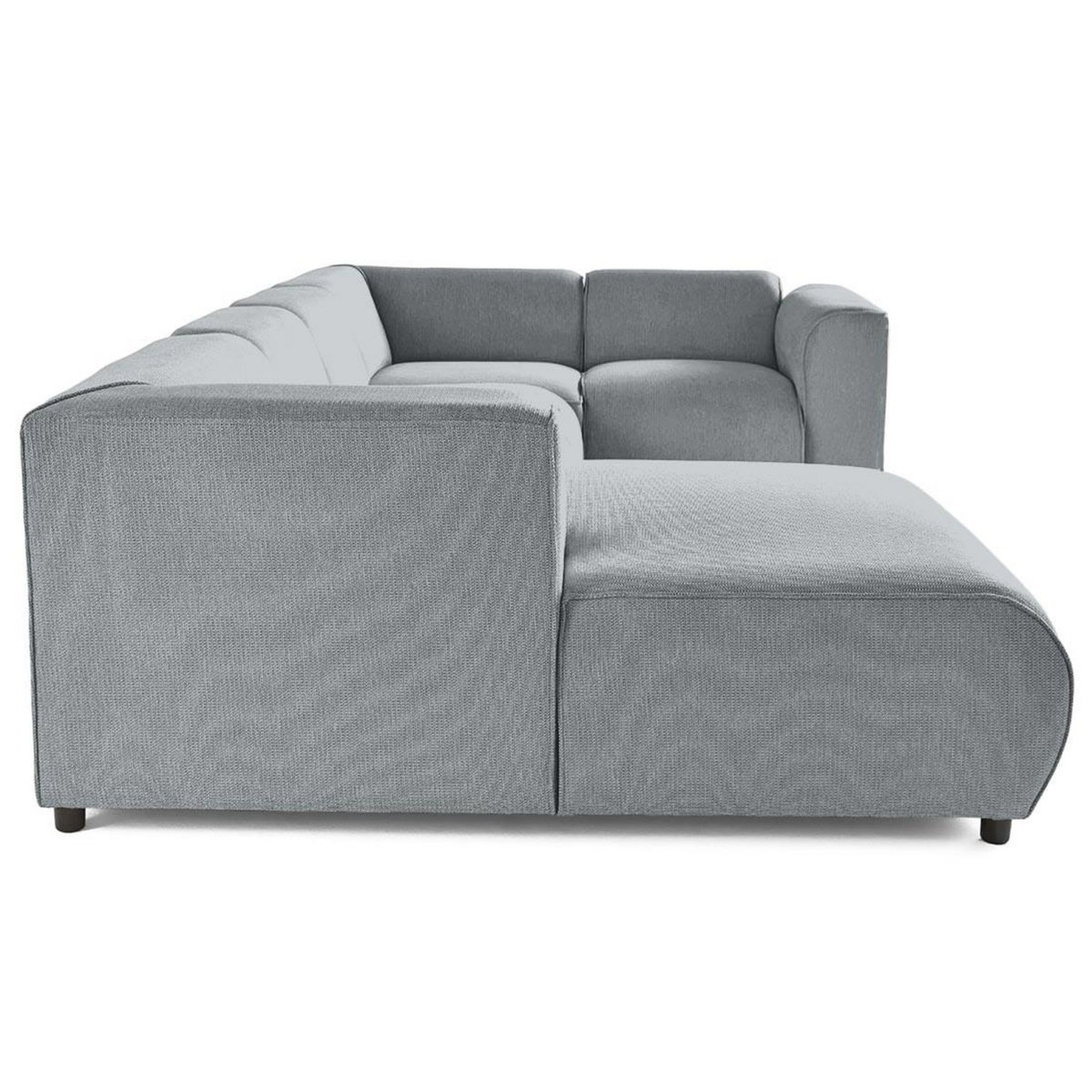 LISA DESIGN Suaro - canapé modulable panoramique d'angle droit 7 places en tissu texturé