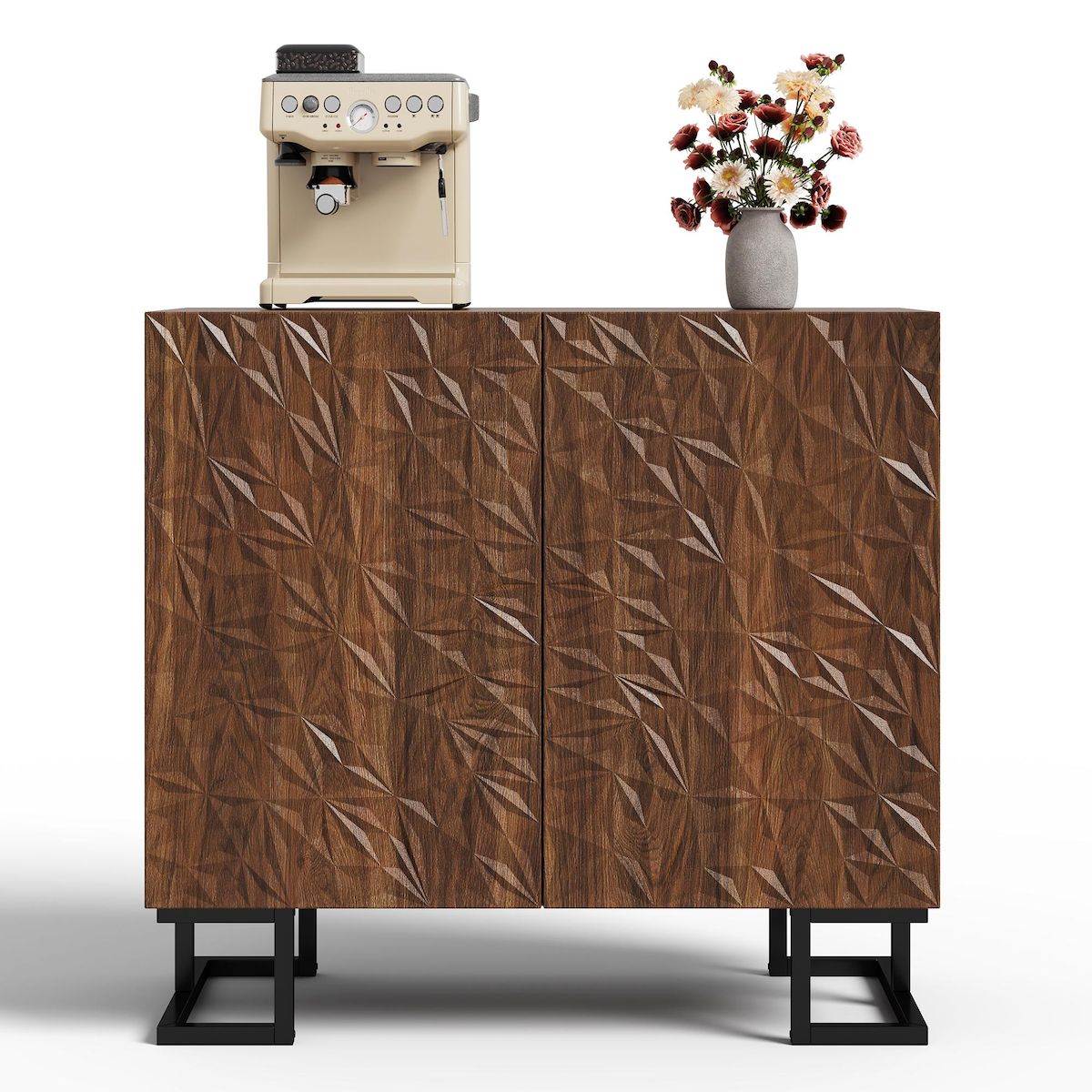 MERAX Buffet 2 porte(s) 0 tiroir(s) - 80 cm marron mdf