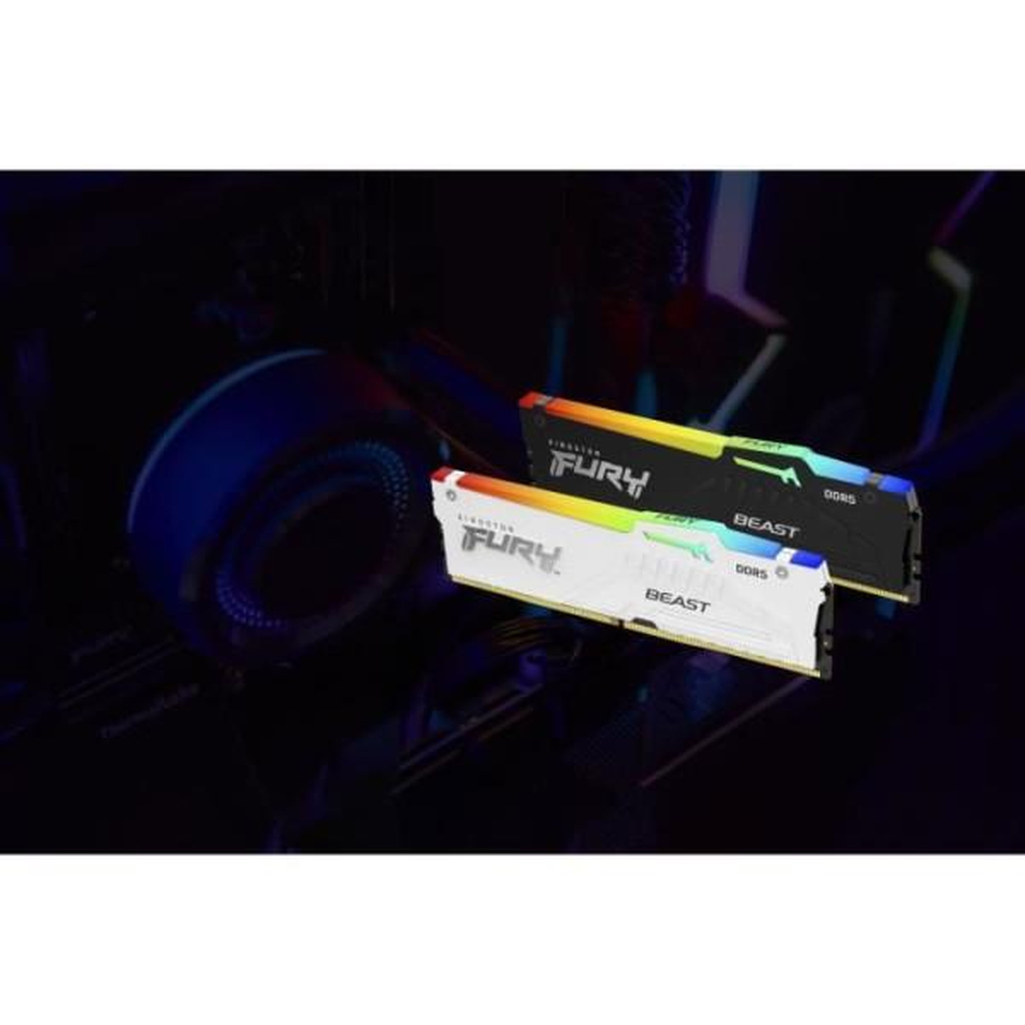 Voir la diapositive 6 : Kingston Mémoire DDR5 - KINGSTON - FURY Beast White RGB EXPO - 32 Go (2 x 16 Go) - 6000 Mhz - CL30
