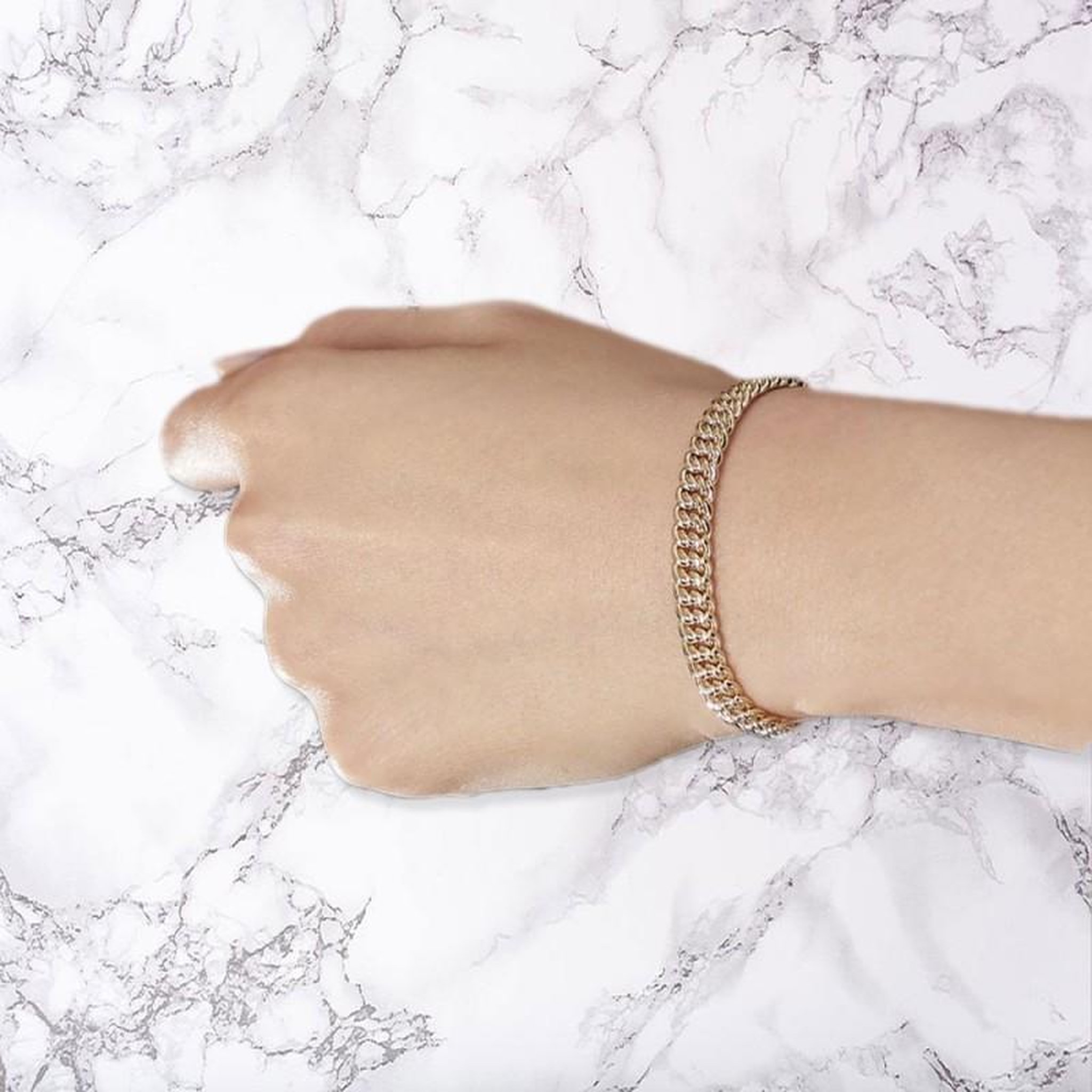 Voir la diapositive 2 : L'ATELIER D'AZUR Bracelet Or Jaune Maille Américaine - Femme