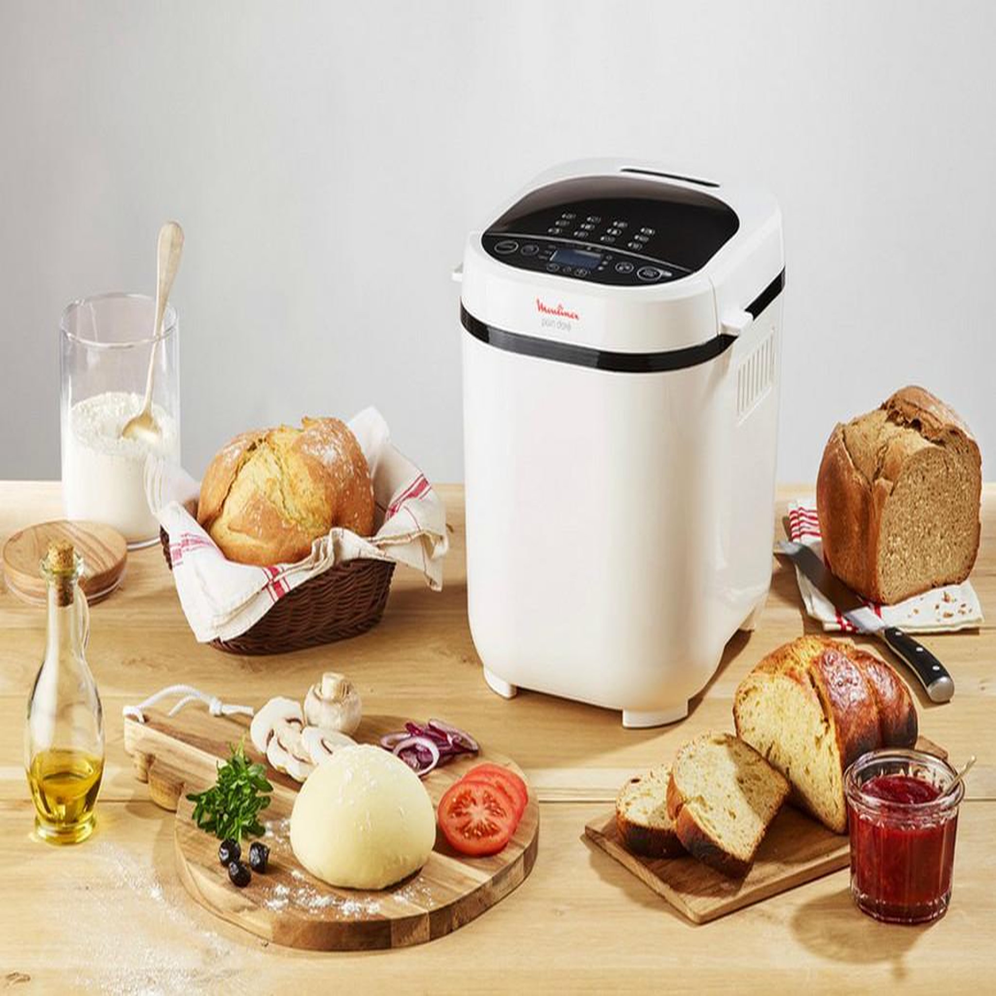 Voir la diapositive 4 : MOULINEX Machine à pain 1kg 720w blanc - ow210130