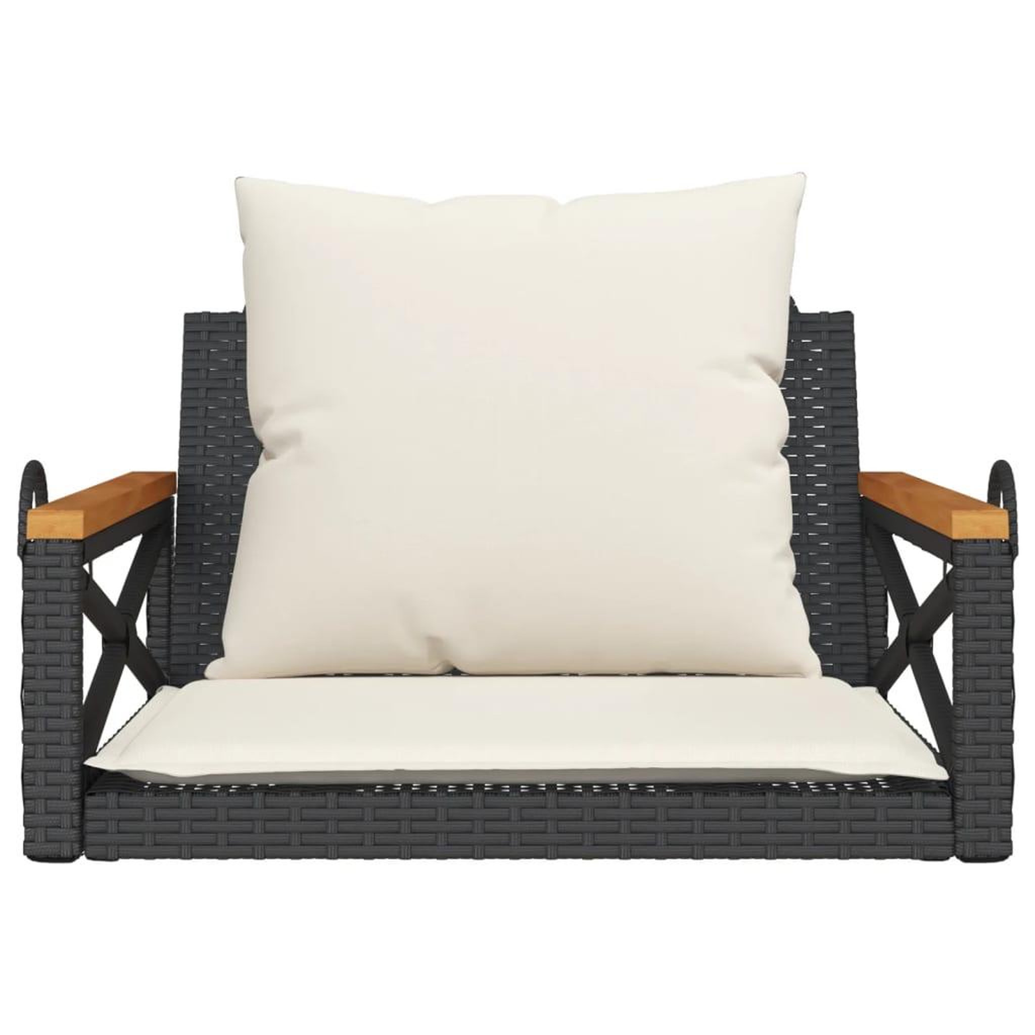 Voir la diapositive 4 : VIDAXL Balancelle avec coussins noir 63x62x40 cm resine tressee
