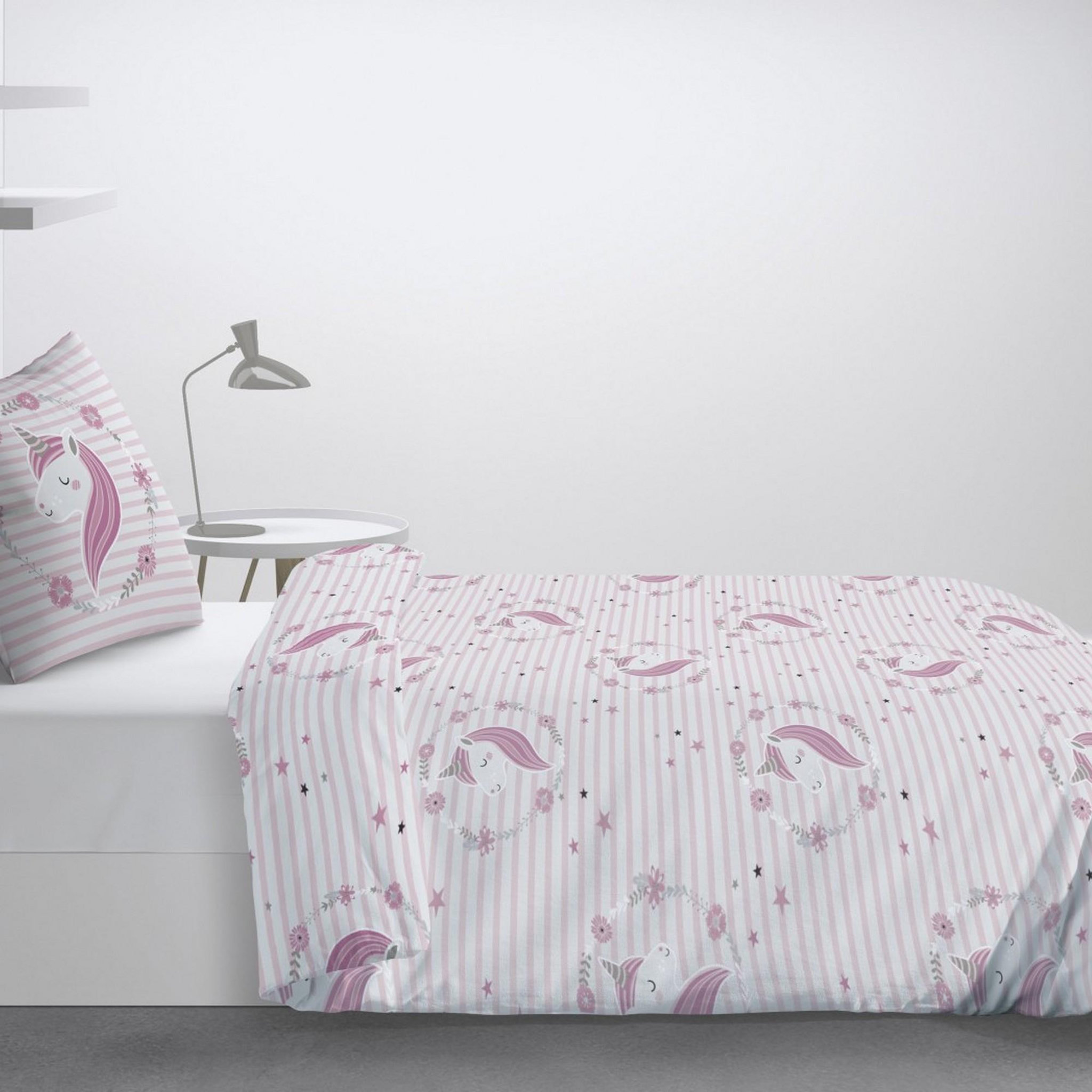 Voir la diapositive 4 : HOUSSE DE REVE Parure de lit enfant rina rose 100% coton 57 fils