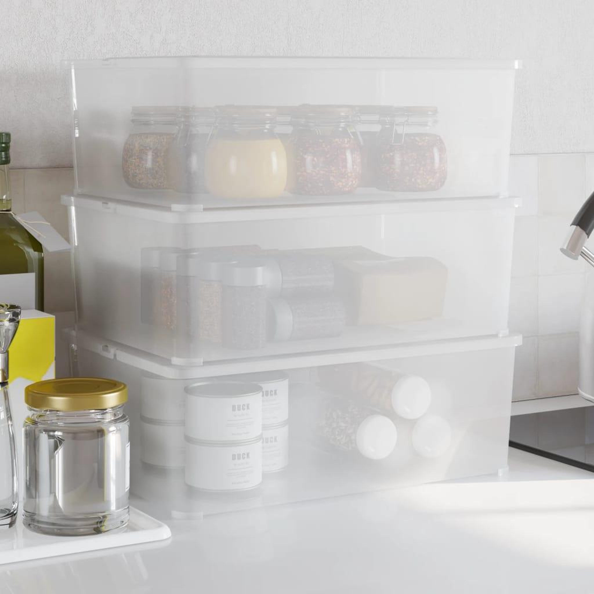 VIDAXL Boîtes de rangement en plastique 3 pcs 10 L empilables