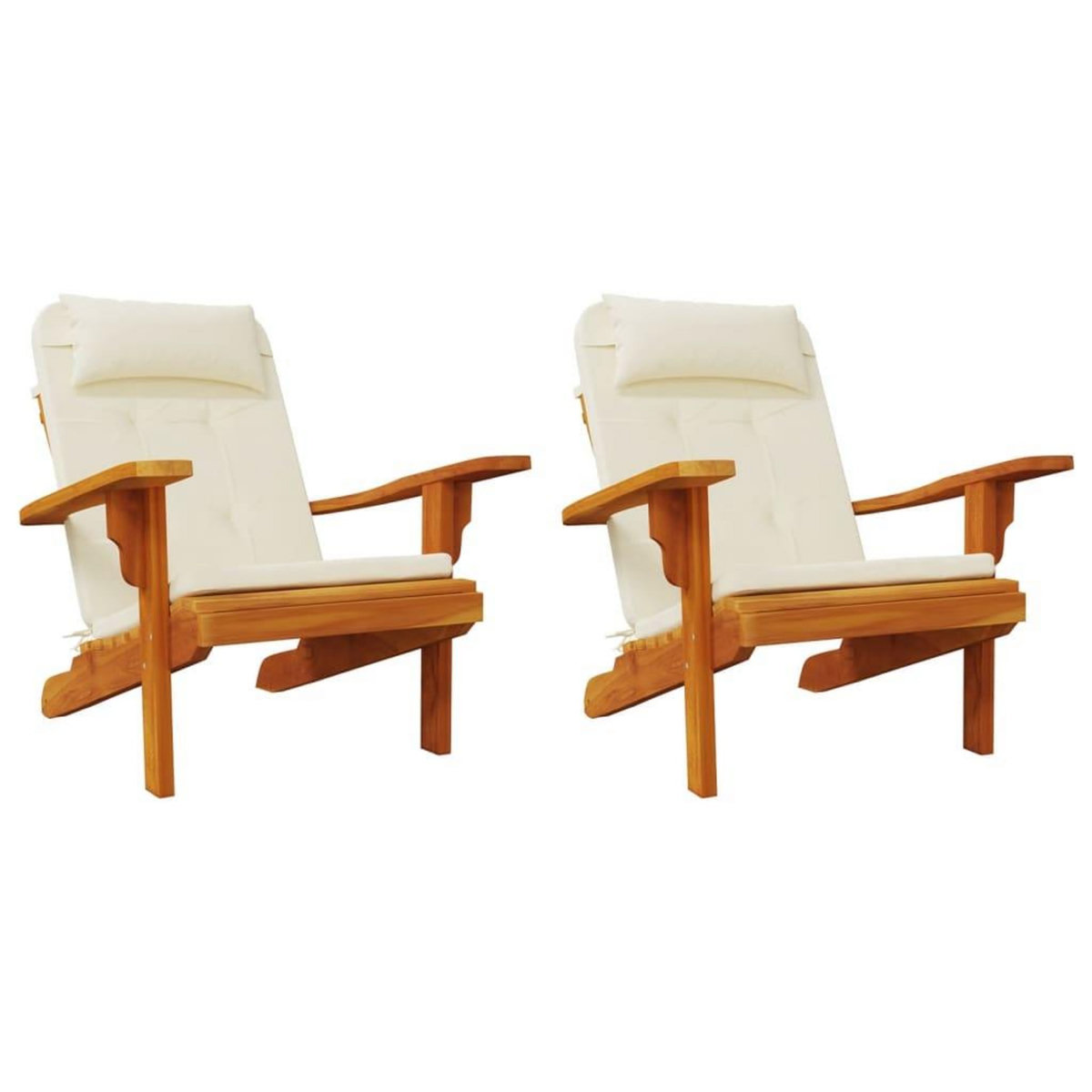 VIDAXL Coussins de chaise adirondack lot de 2 creme tissu oxford