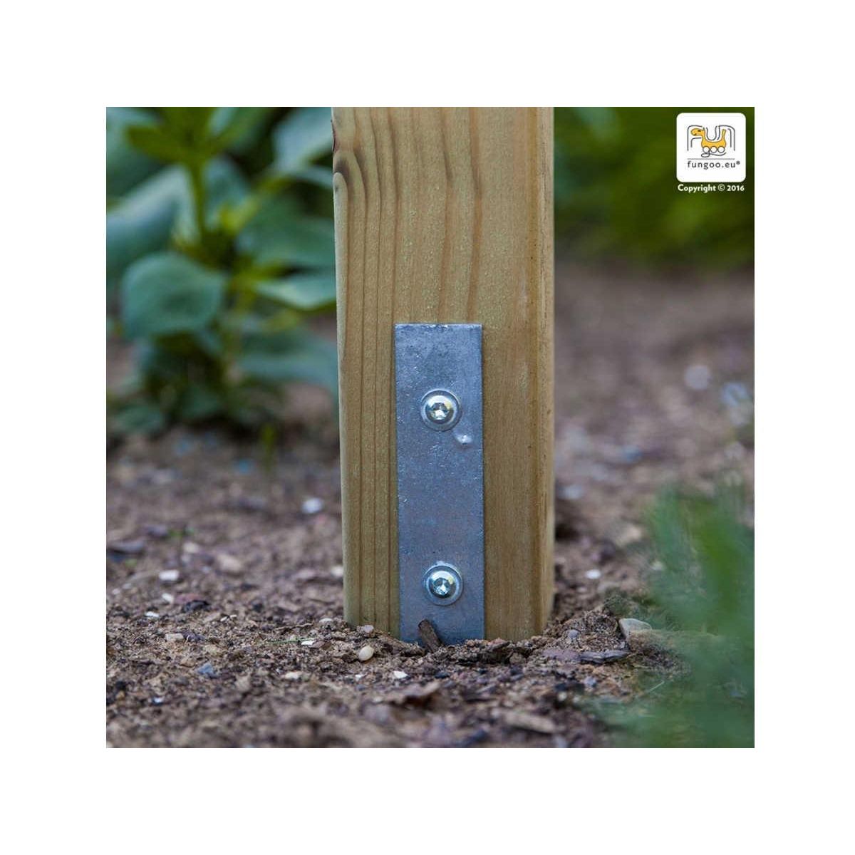 Fungoo Aire de jeux Charly avec balançoire double et mur d'escalade - Fungoo