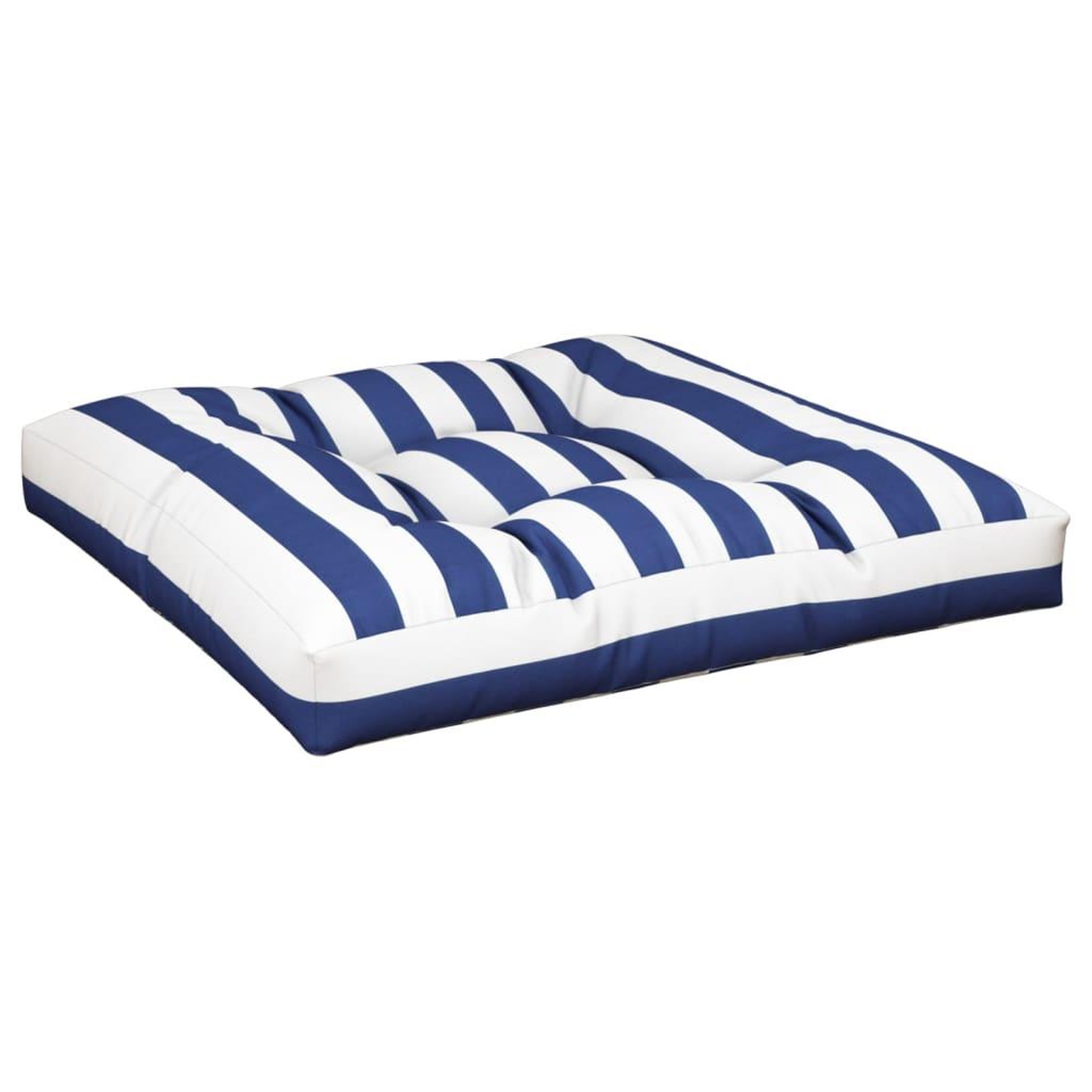 Voir la diapositive 4 : VIDAXL Coussin de palette rayures bleues et blanches 70x70x12 cm tissu