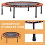 Voir la diapositive 6 : HOMCOM Trampoline de Fitness / gymnastique haute performance Ø 102 cm élastiques Bungee utilisation intérieure extérieure orange noir