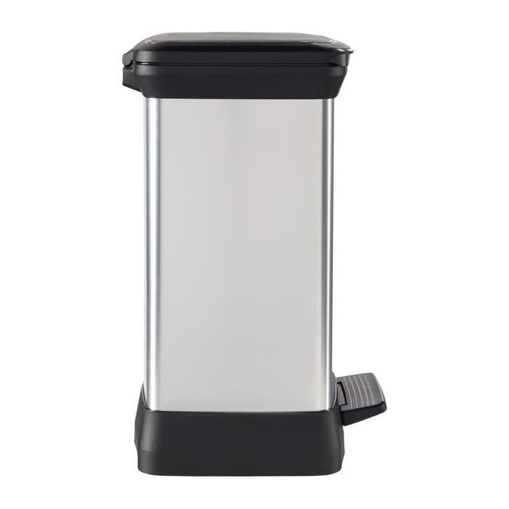 Voir la diapositive 3 : CURVER Poubelle Rectangle - DECO BIN - CURVER - 50L - Design élégant - 39 x 29 x 51 cm - Gris métallisé