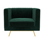Rendez vous déco Fauteuil en velours vert foncé - Gatsby. Coloris disponibles : Gris