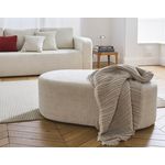 BEST MOBILIER Miro - pouf en velours texturé. Coloris disponibles : Gris, Orange, Violet, Vert, Bleu, Beige
