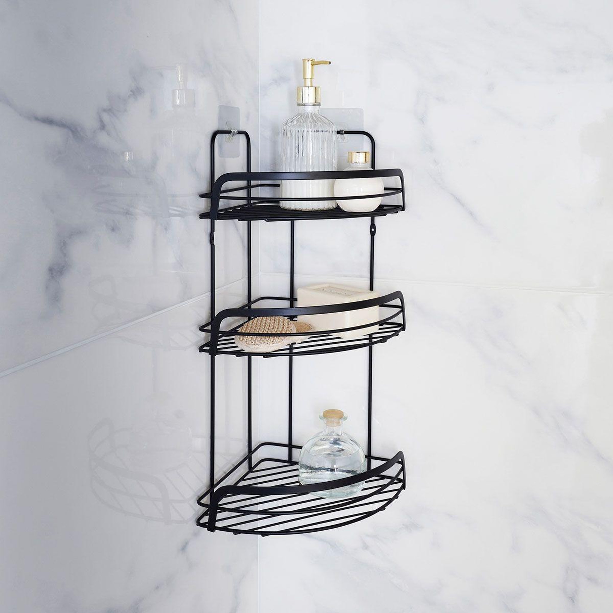 Voir la diapositive 3 : Douceur d'Intérieur Serviteur de douche angle  filaire premium  49cm noir