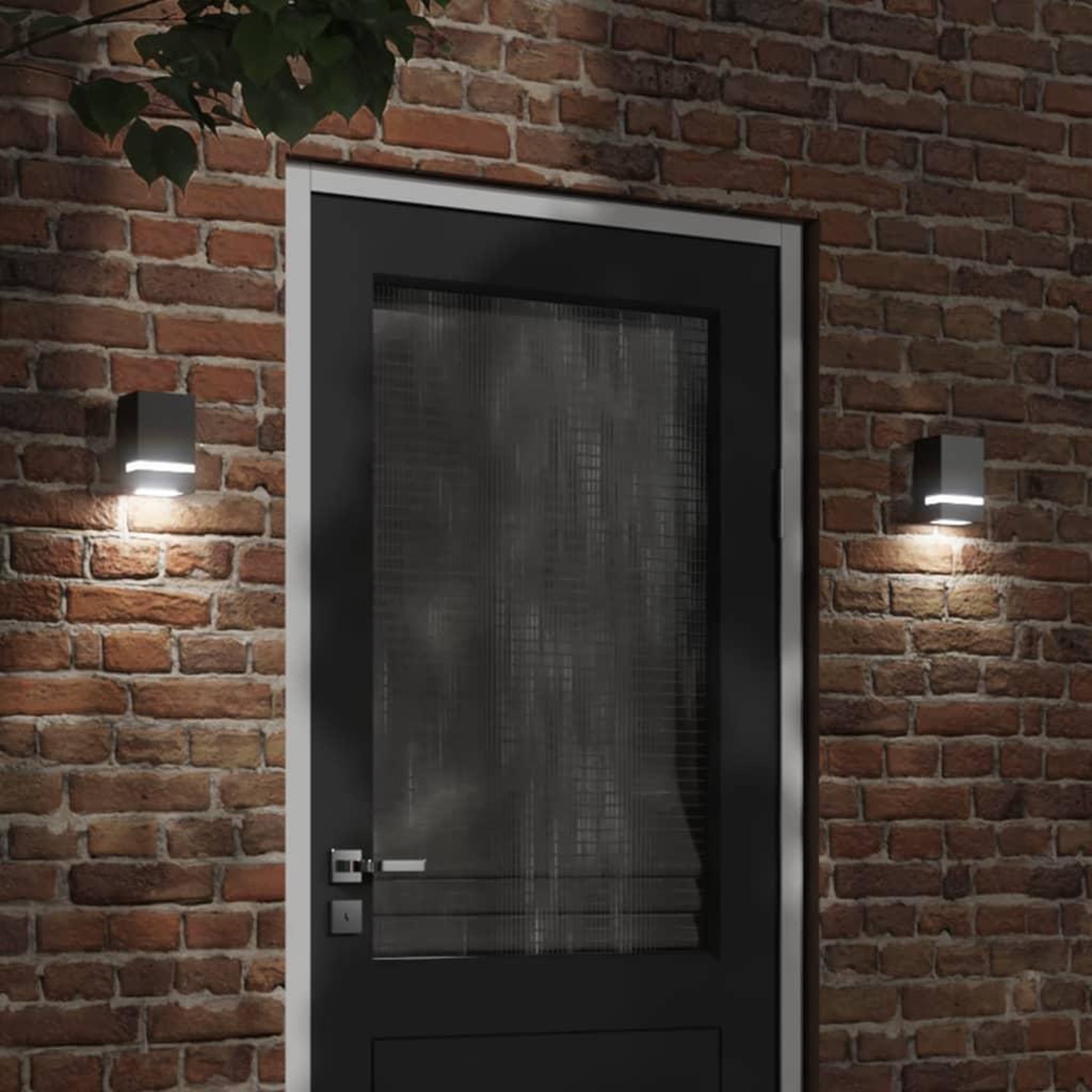 VIDAXL Appliques murales d'exterieur 2 pcs noir acier inoxydable