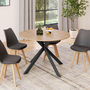 Voir la diapositive 4 : ID MARKET Table à manger extensible ronde ALIX 4-8 personnes pied araignée bois et noir 110-150 cm