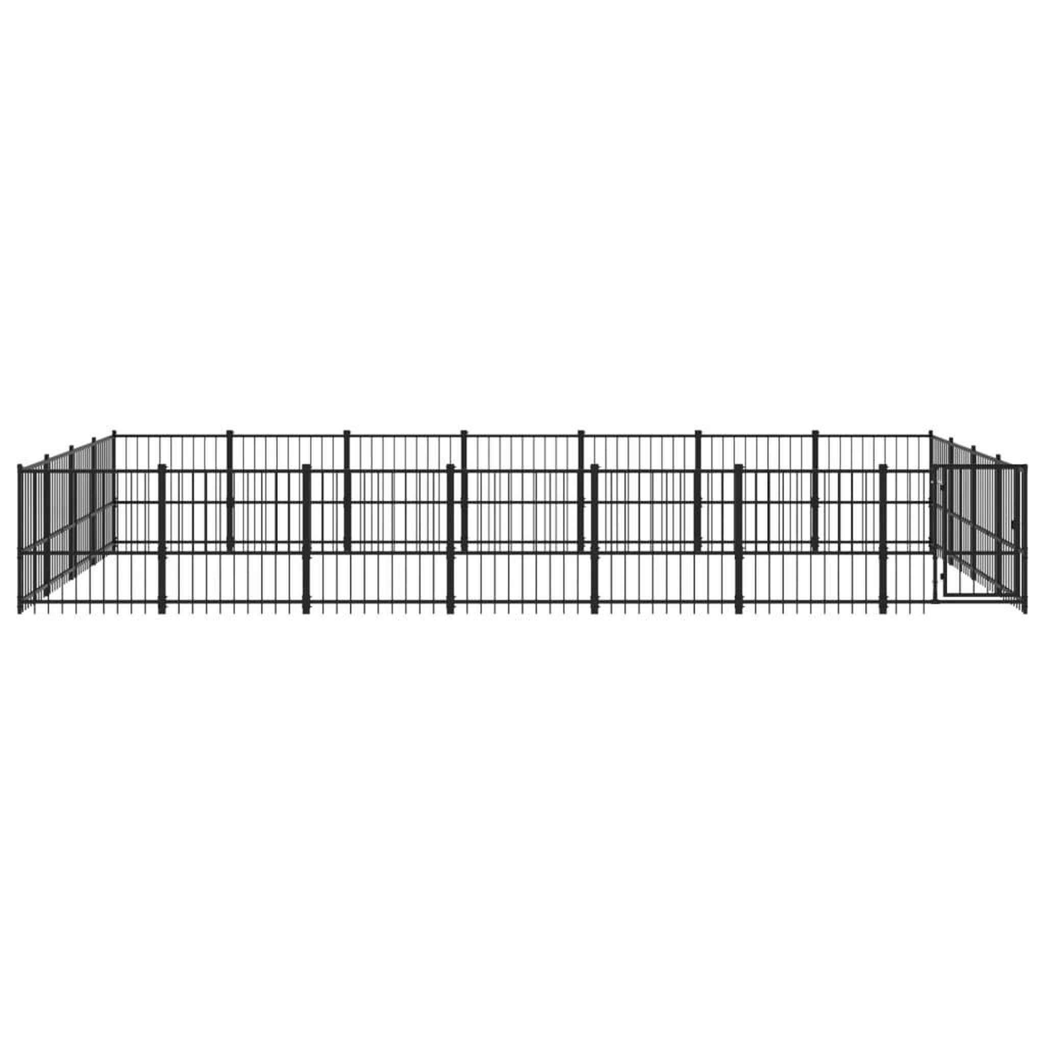 Voir la diapositive 3 : VIDAXL Chenil d'exterieur pour chiens Acier 26,35 m²