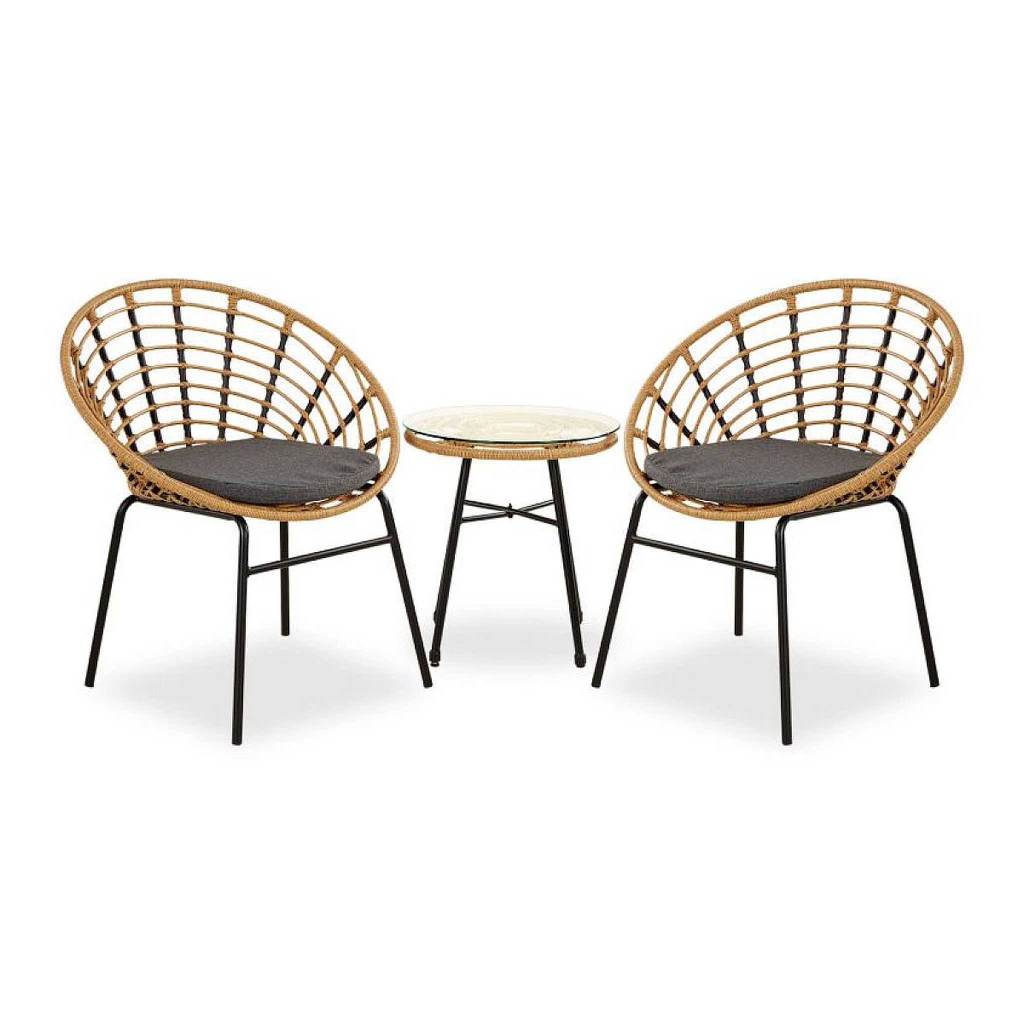 HomeStyle4U Ensemble salon de jardin Table et 2 chaises bistro