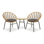 HomeStyle4U Ensemble salon de jardin Table et 2 chaises bistro