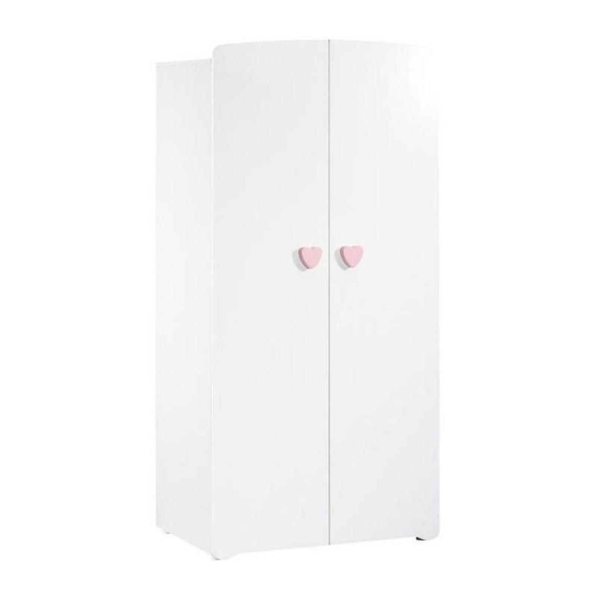 BABY PRICE Chambre bébé trio Basic coeur: lit 120x60, commode a langer et armoire - Babyprice - Blanc