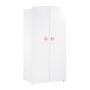 Voir la diapositive 4 : BABY PRICE Chambre bébé trio Basic coeur: lit 120x60, commode a langer et armoire - Babyprice - Blanc