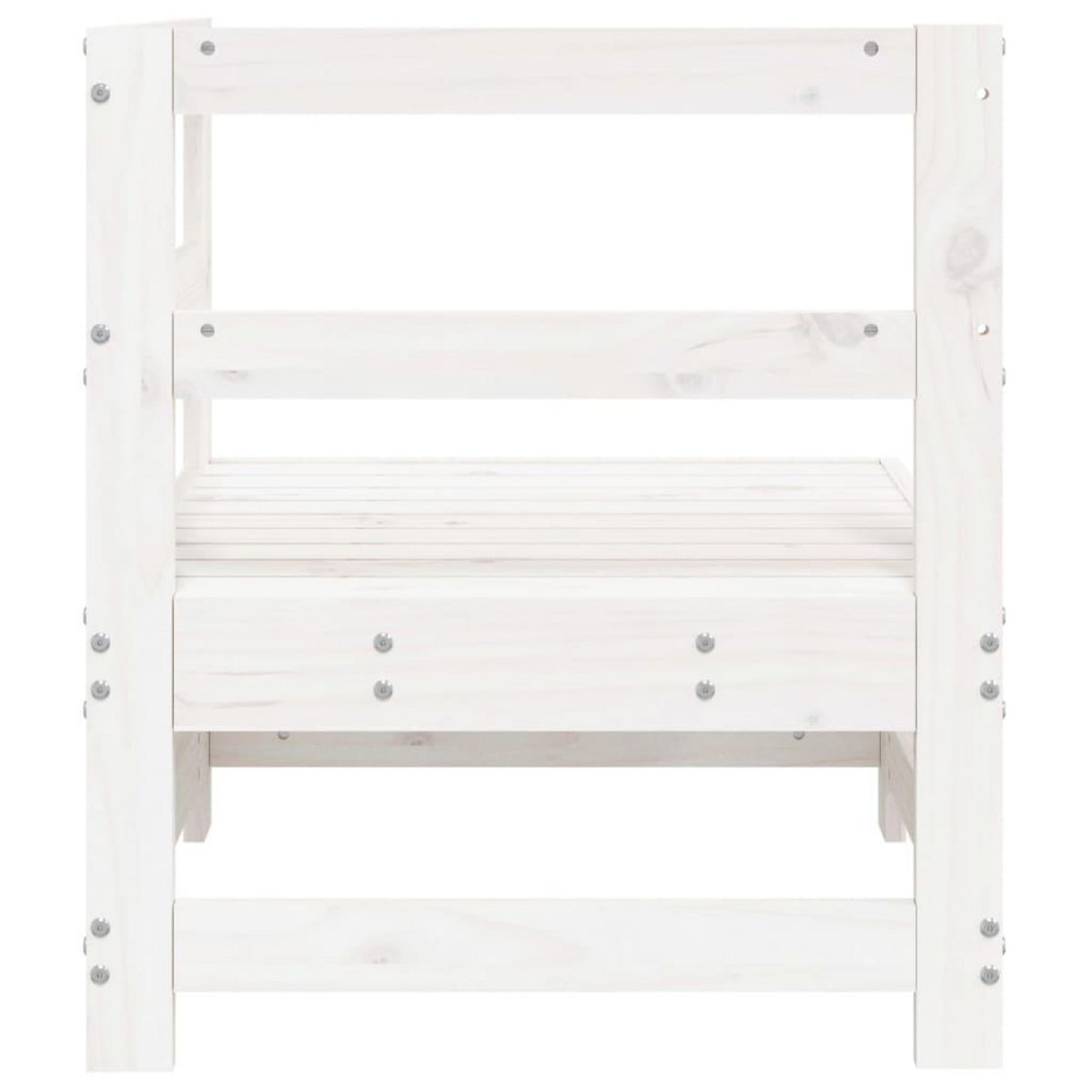 VIDAXL Canape d'angle de jardin blanc bois de pin massif