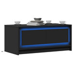 VIDAXL Table basse avec lumieres LED noir bois d'ingenierie