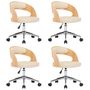 Voir la diapositive 2 : VIDAXL Chaises pivotantes a manger lot de 4 bois courbe et similicuir