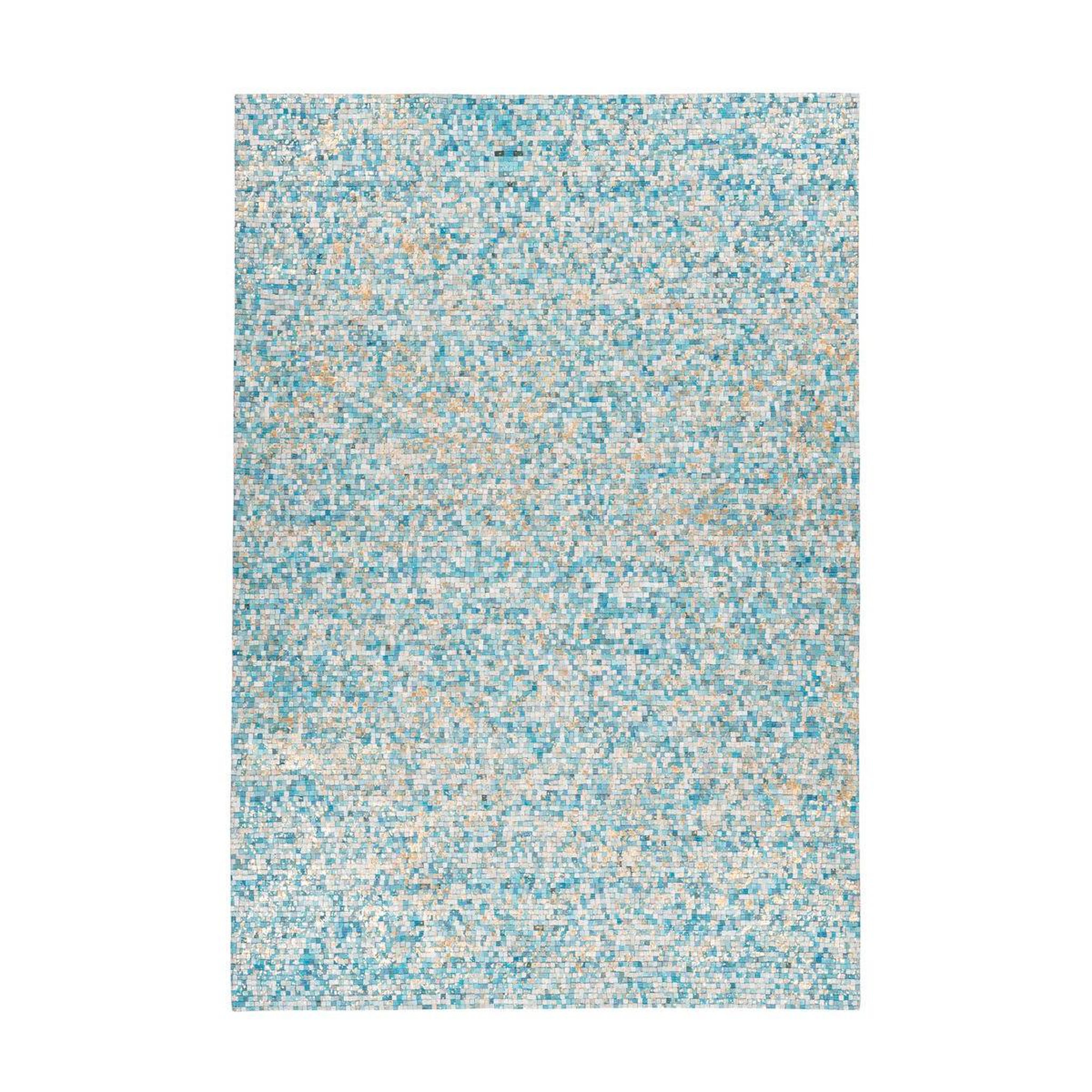 Voir la diapositive 1 : Paris Prix Tapis en cuir fait main  finish  turquoise & or