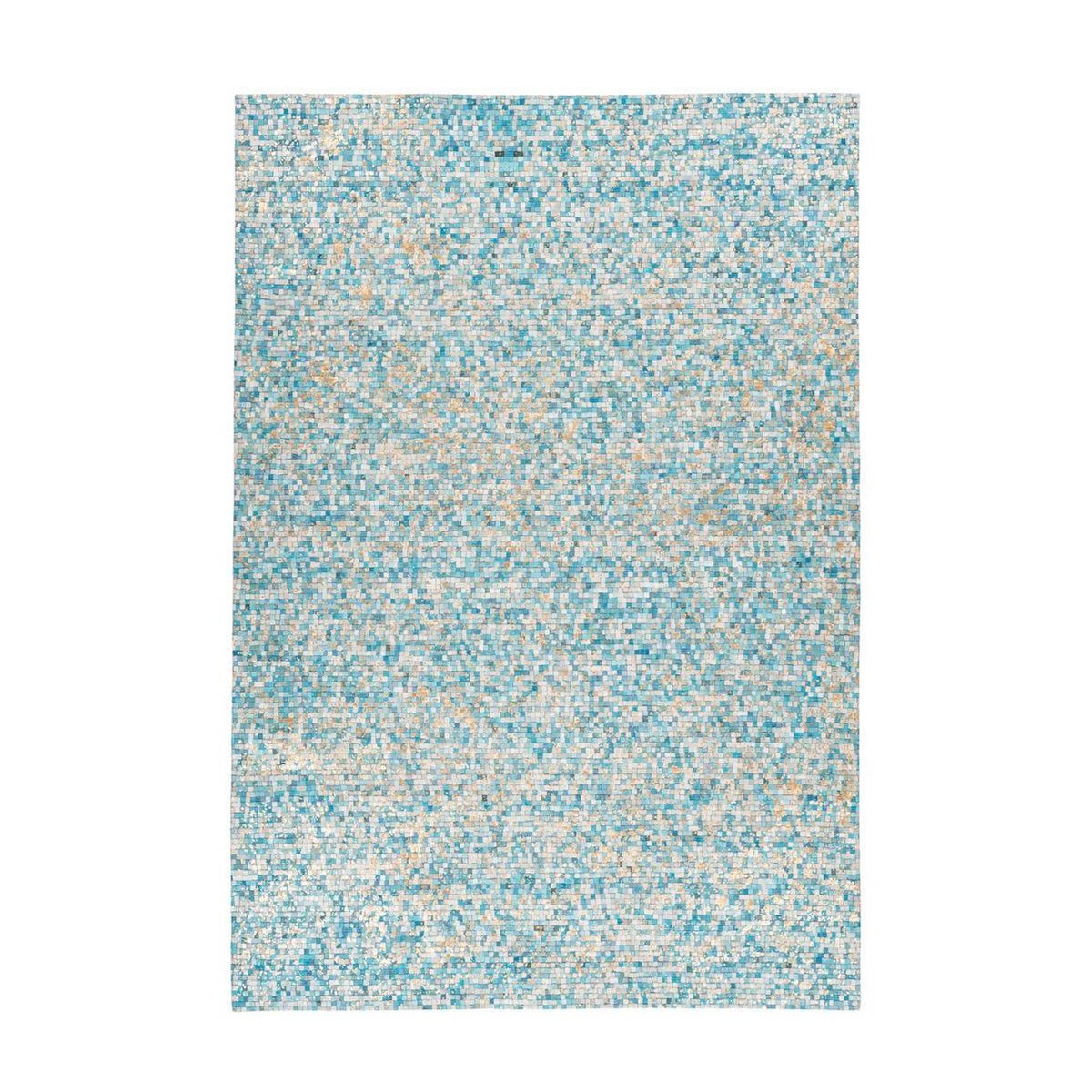 Paris Prix Tapis en Cuir Fait Main  Finish  Turquoise & Or