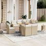 Voir la diapositive 1 : VIDAXL Salon de jardin avec coussins 9 pcs beige resine tressee