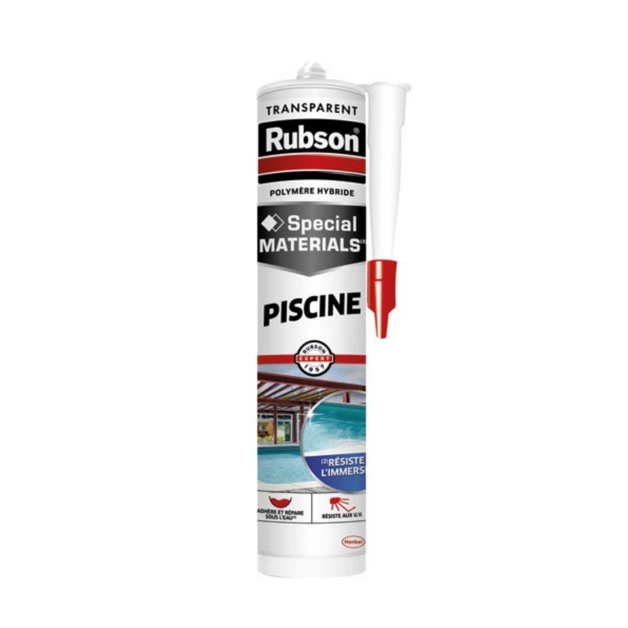 Voir la diapositive 2 : rubson Mastic colle et joint polymère piscine 280 ml translucide - 2668622